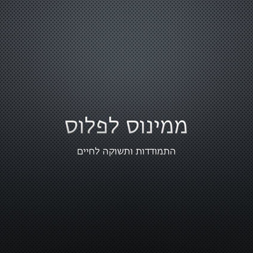 הרצאה ממינוס לפלוס הרצאה ממינוס לפלוס